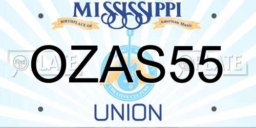 OZAS55 Mississippi License Plate