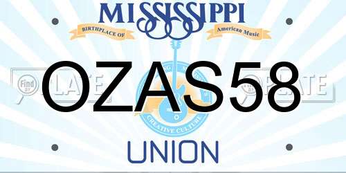 OZAS58 Mississippi License Plate