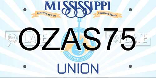 OZAS75 Mississippi License Plate