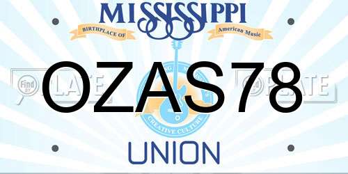 OZAS78 Mississippi License Plate