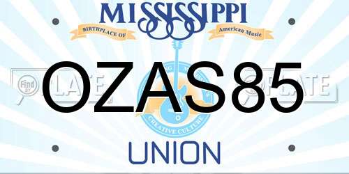 OZAS85 Mississippi License Plate