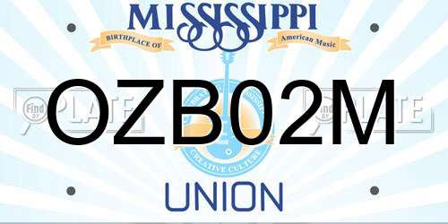 OZB02M Mississippi License Plate