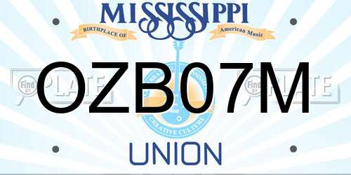 OZB07M Mississippi License Plate