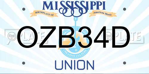 OZB34D Mississippi License Plate