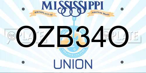 OZB34O Mississippi License Plate
