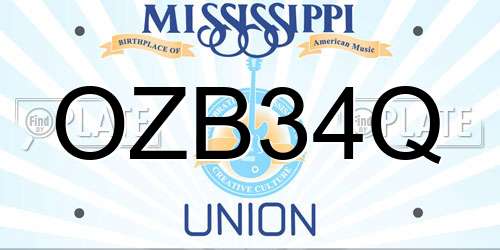 OZB34Q Mississippi License Plate