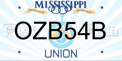 OZB54B Mississippi License Plate