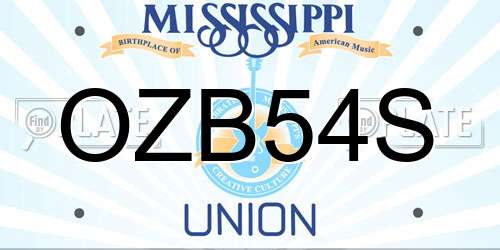 OZB54S Mississippi License Plate