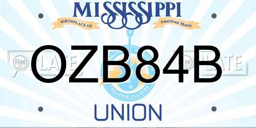 OZB84B Mississippi License Plate