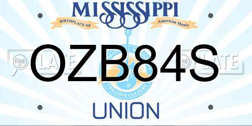OZB84S Mississippi License Plate