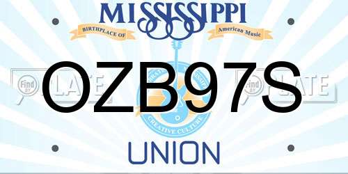 OZB97S Mississippi License Plate