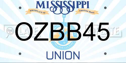 OZBB45 Mississippi License Plate