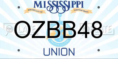 OZBB48 Mississippi License Plate