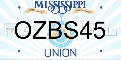 OZBS45 Mississippi License Plate