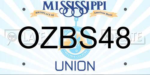 OZBS48 Mississippi License Plate