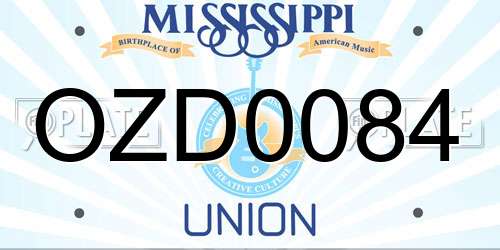 OZD0084 Mississippi License Plate