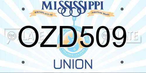 OZD509 Mississippi License Plate
