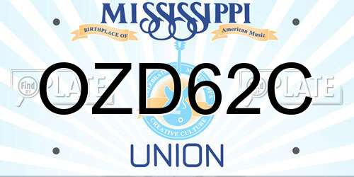 OZD62C Mississippi License Plate