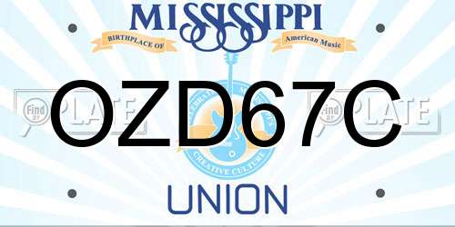OZD67C Mississippi License Plate