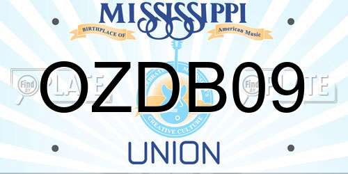 OZDB09 Mississippi License Plate