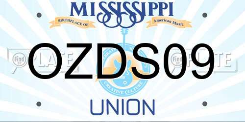 OZDS09 Mississippi License Plate