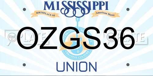 OZGS36 Mississippi License Plate