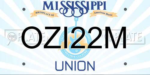 OZI22M Mississippi License Plate