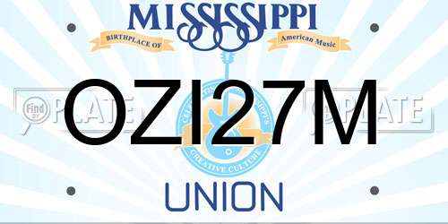 OZI27M Mississippi License Plate