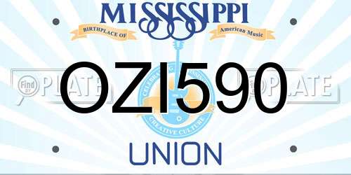 OZI590 Mississippi License Plate