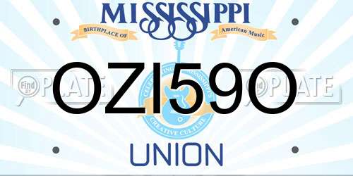 OZI59O Mississippi License Plate