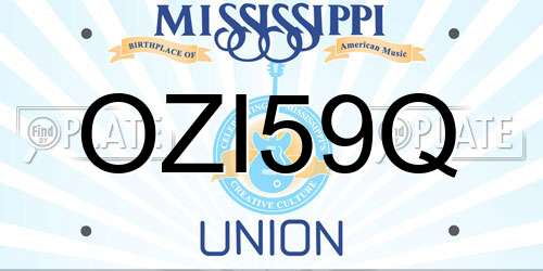 OZI59Q Mississippi License Plate