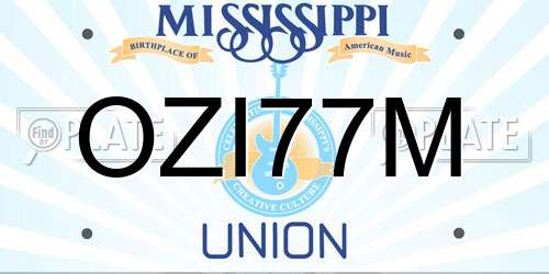 OZI77M Mississippi License Plate