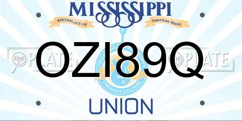 OZI89Q Mississippi License Plate