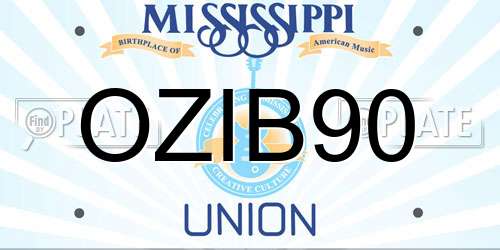 OZIB90 Mississippi License Plate