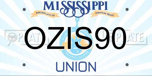 OZIS90 Mississippi License Plate