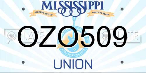 OZO509 Mississippi License Plate