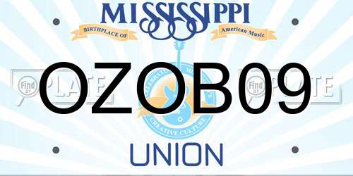 OZOB09 Mississippi License Plate