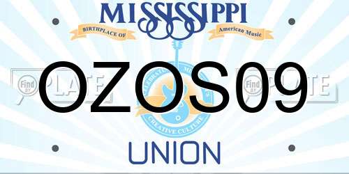 OZOS09 Mississippi License Plate