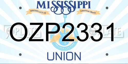 OZP2331 Mississippi License Plate