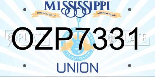 OZP7331 Mississippi License Plate