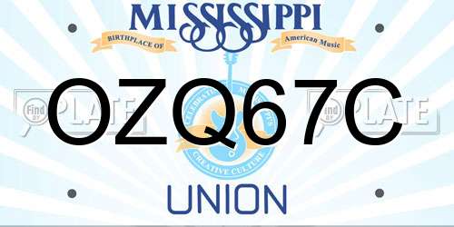 OZQ67C Mississippi License Plate