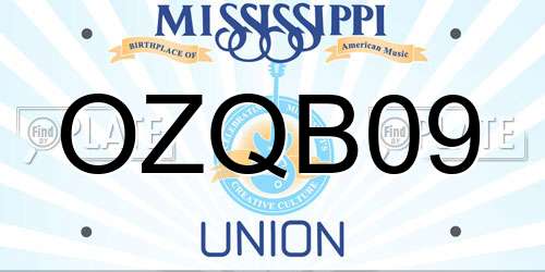 OZQB09 Mississippi License Plate