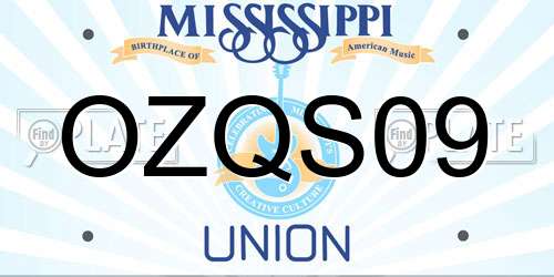 OZQS09 Mississippi License Plate
