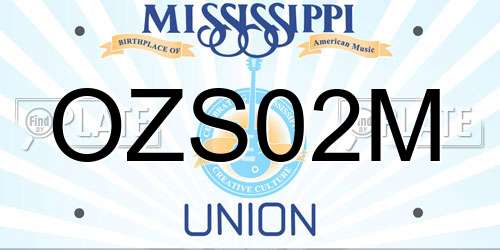 OZS02M Mississippi License Plate