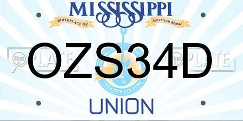 OZS34D Mississippi License Plate