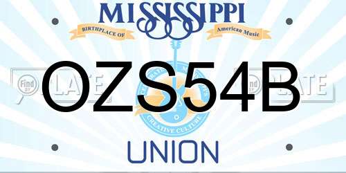 OZS54B Mississippi License Plate