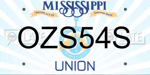 OZS54S Mississippi License Plate