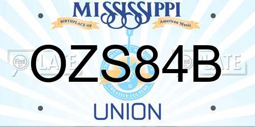 OZS84B Mississippi License Plate