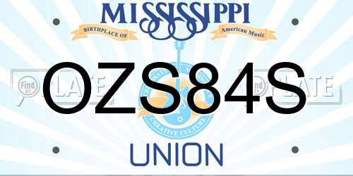 OZS84S Mississippi License Plate