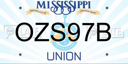 OZS97B Mississippi License Plate